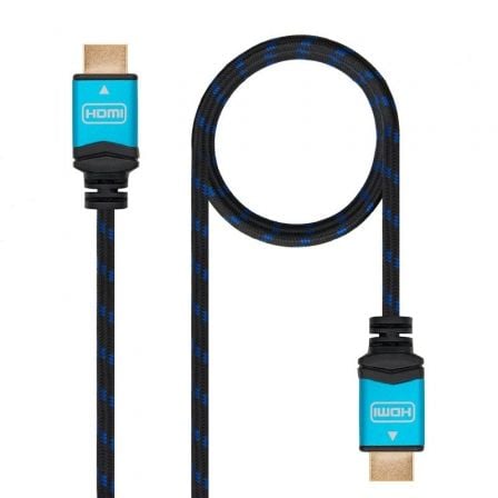 Cable HDMI 2.0 4K Nanocable 10.15.3702/ HDMI Macho - HDMI Macho/ 2m/ Negro/ Azul - Frikibase