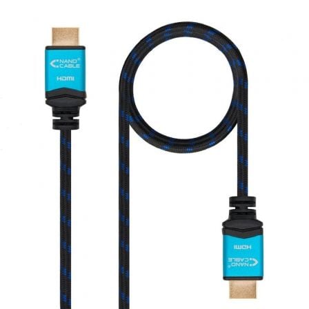 Cable HDMI 2.0 4K Nanocable 10.15.3710/ HDMI Macho - HDMI Macho/ 10m/ Negro/ Azul - Frikibase