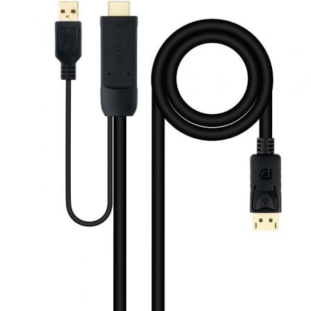 Cable Conversor Nanocable 10.15.4352/ HDMI Macho - DisplayPort Macho/ 1.8m/ Negro - Frikibase
