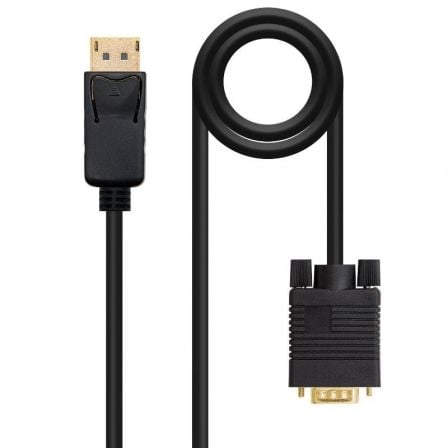 Cable Conversor Nanocable 10.15.4402/ DisplayPort Macho - VGA Macho/ 2m/ Negro - Frikibase