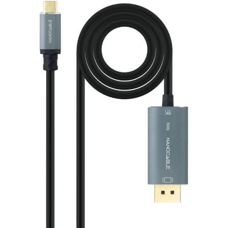 Cable Conversor Nanocable 10.15.5022/ USB Tipo-C Macho - Displayport Macho/ 2m/ Negro - Frikibase