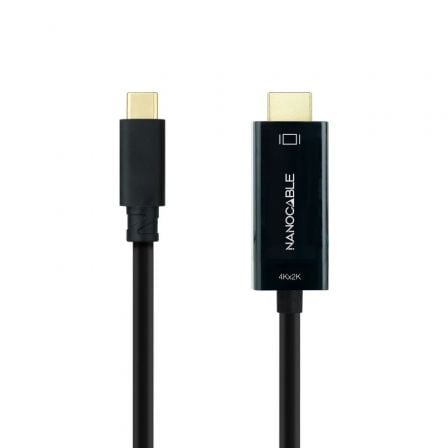 Cable Conversor Nanocable 10.15.5133/ USB Tipo-C Macho - HDMI Macho/ 3m/ Negro - Frikibase