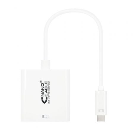 Conversor Nanocable 10.16.4103/ USB Tipo-C Macho - DVI-D (24+1) Hembra/ 15cm/ Blanco - Frikibase