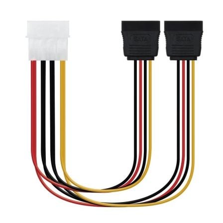 Cable Duplicador de Alimentación Nanocable 10.19.0101-OEM/ Molex Macho - 2x SATA Hembra/ 20cm - Frikibase