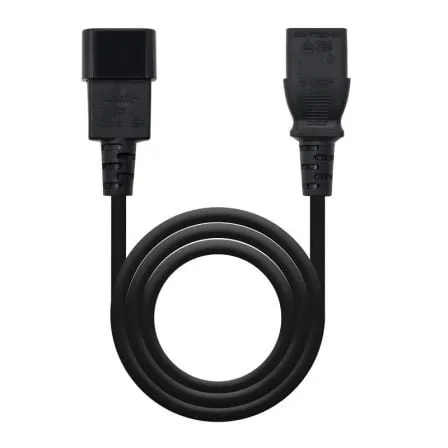Cable Alargador de Alimentación Nanocable 10.22.0203/ IEC C13 Hembra - IEC C14 Macho/ 3m/ Negro - Frikibase