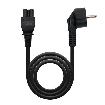 Cable Alimentación Trébol Nanocable 10.22.0302/ Schuko Macho - C5 Hembra/ 1.5m/ Negro - Frikibase