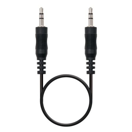 Cable Estéreo Nanocable 10.24.0100/ Jack 3.5 Macho - Jack 3.5 Macho/ 30cm/ Negro - Frikibase