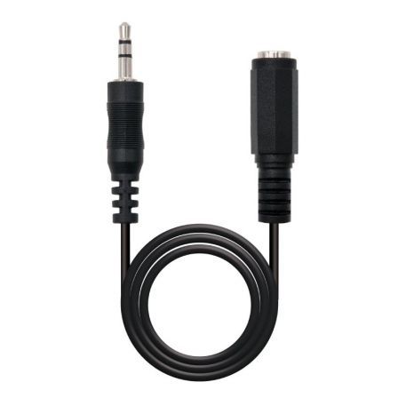 Cable Estéreo Nanocable 10.24.0203/ Jack 3.5 Macho - Jack 3.5 Hembra/ 3m/ Negro - Frikibase