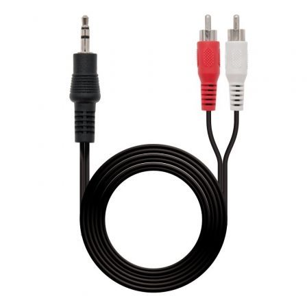 Cable Estéreo Nanocable 10.24.0305/ Jack 3.5 Macho - 2x RCA Macho/ 5m/ Negro - Frikibase
