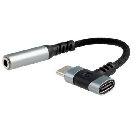 Cable Conversor Audio Nanocable 10.24.1207/ USB Tipo-C Macho - Jack 3.5/ USB Tipo-C Hembra/ 10cm/ Negro - Frikibase