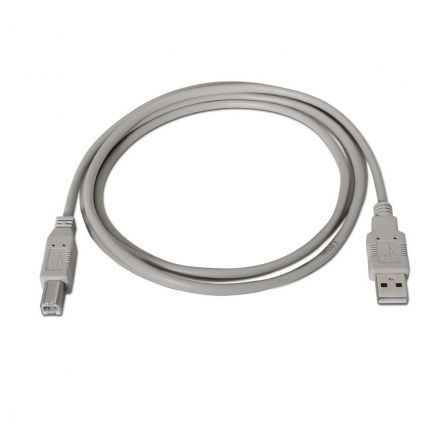 Cable USB 2.0 Impresora Nanocable 10.01.0103/ USB Tipo-B Macho - USB Macho/ 1.8m/ Beige - Frikibase