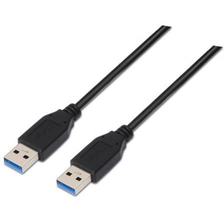 Cable USB 3.0 Nanocable 10.01.1002-BK/ USB Macho - USB Macho/ 5Gbps/ 2m/ Negro - Frikibase