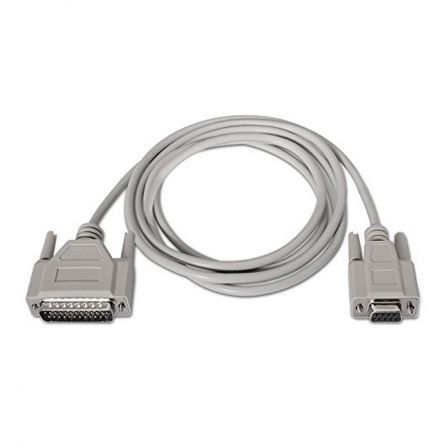 Cable Serie NULL Modem Nanocable 10.14.0802/ DB9 Hembra - DB25 Macho/ 1.8m/ Beige - Frikibase