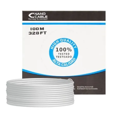 Bobina de Cable RJ45 UTP Nanocable 10.20.0302 Cat.5e/ 100m/ Gris - Frikibase