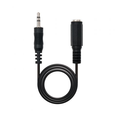 Cable Estéreo Nanocable 10.24.0201/ Jack 3.5 Macho - Jack 3.5 Hembra/ 1.5m - Frikibase