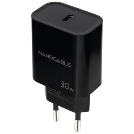 Cargador de Pared Nanocable 10.10.2010/ 1xUSB Tipo-C/ 30W/ Negro - Frikibase