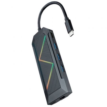 Docking USB Tipo-C Nanocable 10.16.0801/ 3xUSB/ 1xUSB Tipo-C PD/ 1xHDMI/ 1xRJ45/ 1xLector Tarjetas SD TF - Frikibase