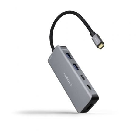 Docking Tipo-C Nanocable 10.16.1006/ 2xUSB/ 1xHDMI 4K/ 2xUSB Tipo-C/ 1xUSB Tipo-C PD/ Gris - Frikibase