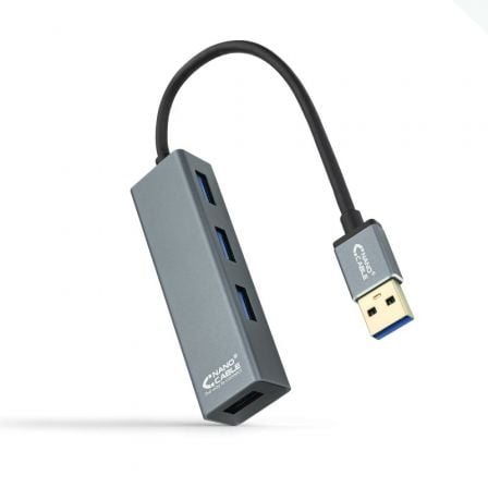 Hub USB 3.0 Nanocable 10.16.4402/ 4xUSB/ Gris - Frikibase