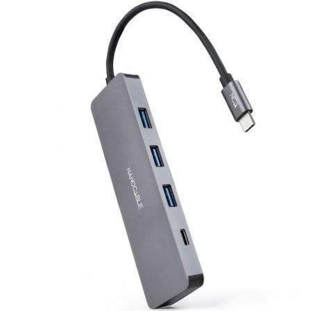 Hub USB Tipo-C Nanocable 10.16.4409/ 3xUSB/ 1xUSB Tipo-C/ Gris - Frikibase