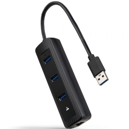 Hub USB 3.0 Nanocable 10.16.4604/ 3xUSB/ 1xRJ45/ Negro - Frikibase