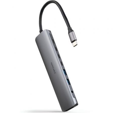 Docking Tipo-C Nanocable 10.16.4608/ 2xUSB/ 3xUSB Tipo-C/ 1xHDMI 4K/ 1xJack 3.5/ 1xUSB Tipo-C PD/ Gris - Frikibase