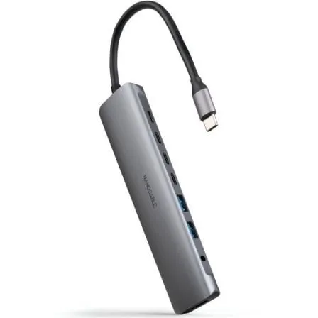 Docking Tipo-C Nanocable 10.16.4608/ 2xUSB/ 3xUSB Tipo-C/ 1xHDMI 4K/ 1xJack 3.5/ 1xUSB Tipo-C PD/ Gris - Frikibase
