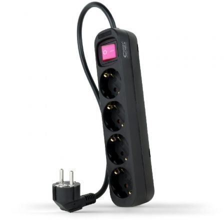 Regleta con Interruptor Nanocable 10.37.0004-BK/ 4 Tomas de Corriente/ Cable 1.4m/ Negro - Frikibase