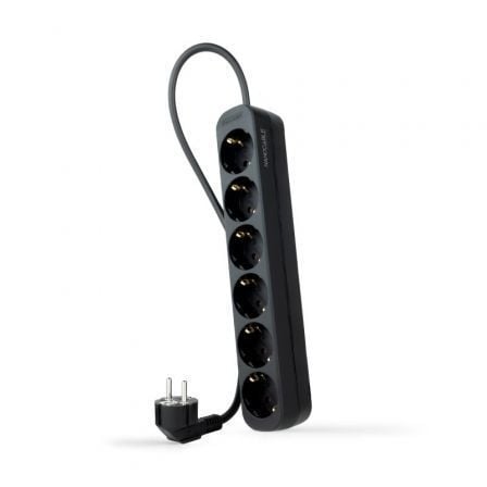 Regleta Nanocable 10.37.0006-NS-BK/ 6 Tomas de Corriente/ Cable 1.4m/ Negra - Frikibase