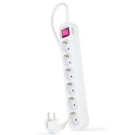 Regleta con Interruptor Nanocable 10.37.0006/ 6 Tomas de Corriente/ Cable 1.4m/ Blanca - Frikibase