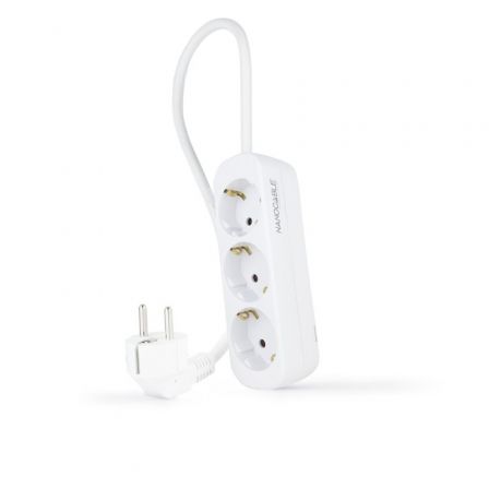 Regleta Nanocable 10.38.0003-NS/ 3 Tomas de Corriente/ Cable 1.4m/ Blanca - Frikibase