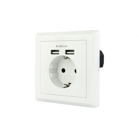 Roseta de Pared Nanocable 10.35.0010/ 1 Schuko/ 2 USB - Frikibase