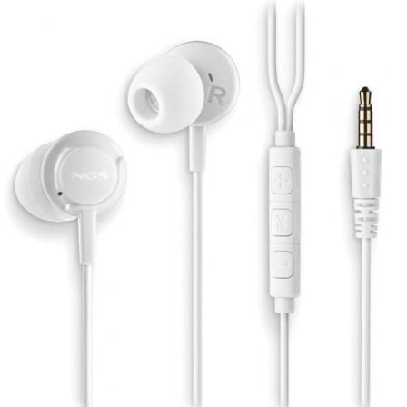 Auriculares Intrauditivos NGS Cross Drift/ con Micrófono/ Jack 3.5/ Blancos - Frikibase