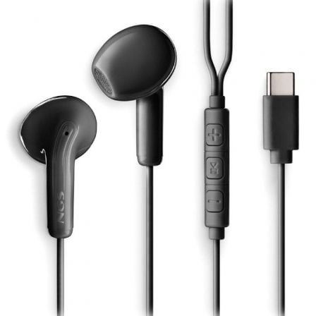 Auriculares Intrauditivos NGS Cross Glide/ con Micrófono/ USB Tipo-C/ Negros - Frikibase
