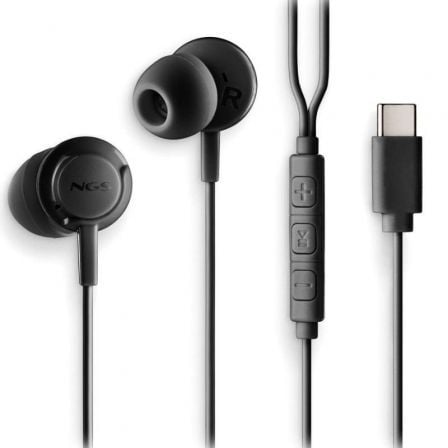 Auriculares Intrauditivos NGS Cross Step/ con Micrófono/ USB Tipo-C/ Negros - Frikibase