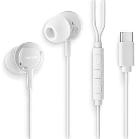 Auriculares Intrauditivos NGS Cross Step/ con Micrófono/ USB Tipo-C/ Blancos - Frikibase