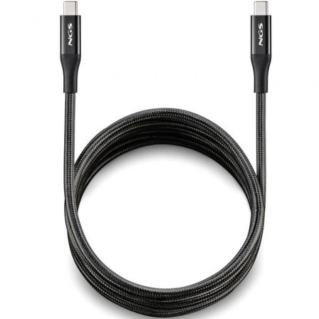 Cable USB 4.0 Tipo-C NGS KNOT/ USB Tipo-C Macho - USB Tipo-C Macho/ Hasta 240W/ 40Gbps/ 2m/ Negro - Frikibase