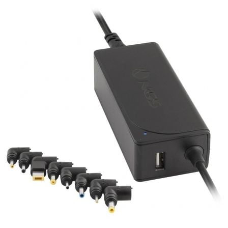 Cargador de Portátil NGS W-45W/ 1xUSB/ 45W/ Automático/ 8 Conectores/ Voltaje 19-20V - Frikibase