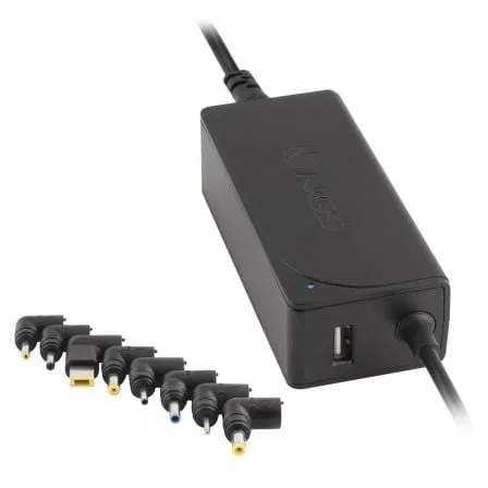 Cargador de Portátil NGS W-45W/ 1xUSB/ 45W/ Automático/ 8 Conectores/ Voltaje 19-20V - Frikibase