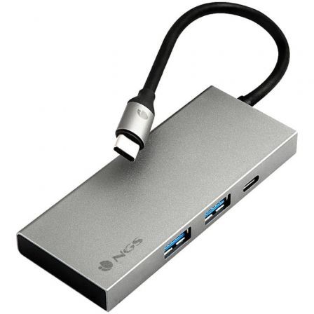 Docking USB Tipo-C NGS WonderDock4 Pro/ 2xUSB/ 1xUSB Tipo-C DP/ 1xHDMI 4K/ Gris - Frikibase