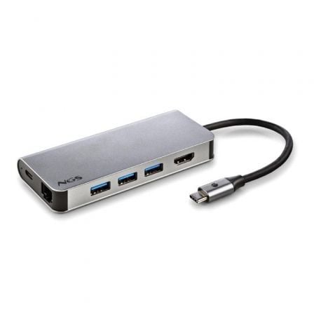 Docking USB Tipo-C NGS WonderDock8/ 3xUSB/ 1xUSB Tipo-C DP/ 1xHDMI 4K/ 1xRJ45/ 1xLector Tarjetas SD - Frikibase