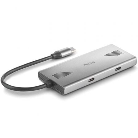 Hub USB Tipo-C NGS WonderDuo-C / 2xUSB/ 2xUSB Tipo-C/ Gris - Frikibase
