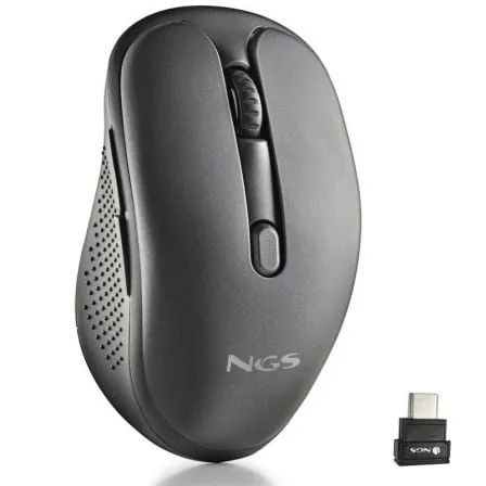 Ratón Inalámbrico NGS Evo Jot silencioso/ Batería recargable/ Hasta 1600 DPI/ Negro - Frikibase