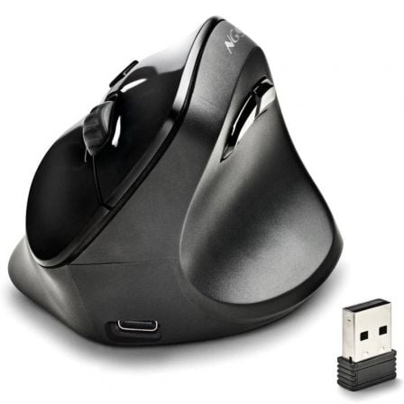 Ratón Vertical Inalámbrico NGS EVO Moksha/ Batería recargable/ Hasta 2400 DPI - Frikibase