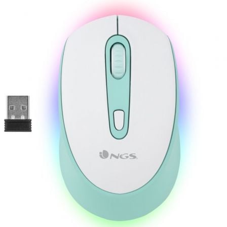 Ratón Inalámbrico NGS Smog Mint-RB/ Batería recargable/ Hasta 2400 DPI/ Verde Menta - Frikibase