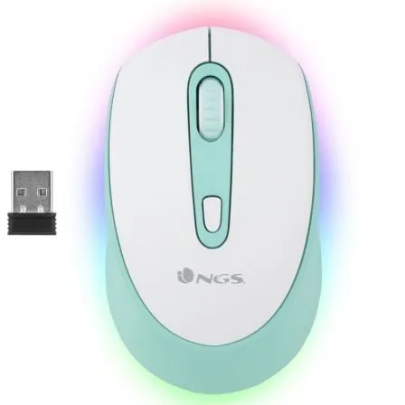 Ratón Inalámbrico NGS Smog Mint-RB/ Batería recargable/ Hasta 2400 DPI/ Verde Menta - Frikibase