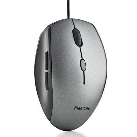 Ratón Ergonómico NGS Moth Gray/ Hasta 1600 DPI/ Gris - Frikibase