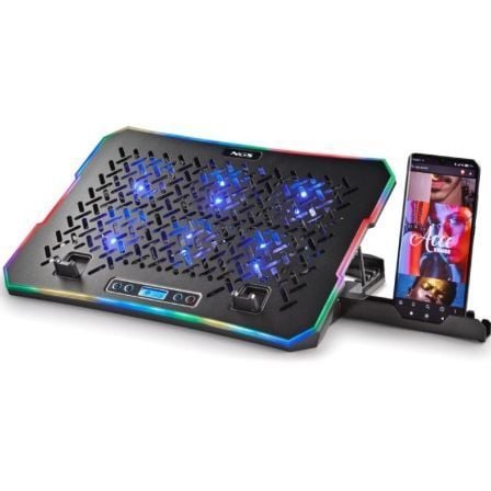 Soporte Refrigerante NGS Hero Stand para Portátiles hasta 15.6"/ Iluminación LED - Frikibase