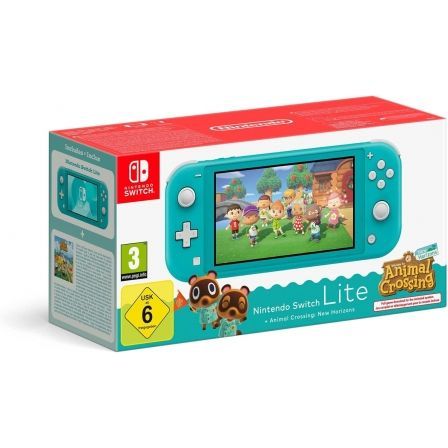 Nintendo Switch Lite Azul Turquesa + Juego Nintendo Animal Crossing New Horizons - Frikibase
