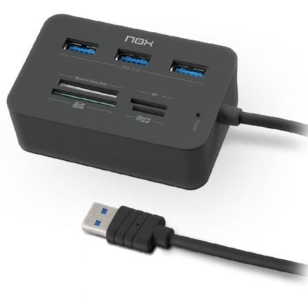 Hub USB 3.0 Nox Reader One/ 3xUSB/ 1x Lector de Tarjetas - Frikibase